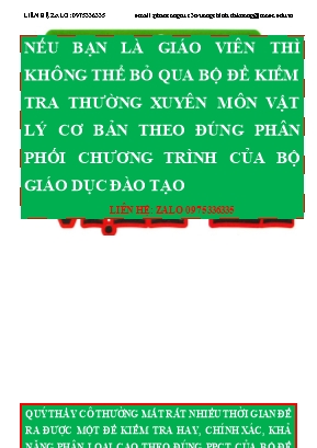 Bộ đề thi Trung học Phổ thông môn Vật lý Lớp 11